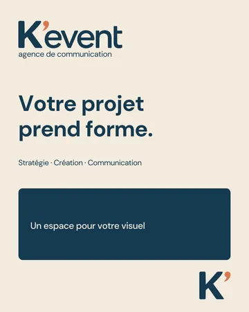 Modèle de publication Instagram K’event, bleu méditerranéen et ivoire